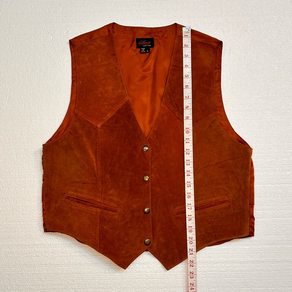David New York Suede Leather Vest – Unisex Western Boho Prairie Festival - Picture 8 of 11